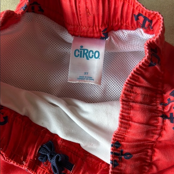 Circo Anchor Print Kids Swim Trunks - Red with blue, 3T, preowned - Picture 2 of 9